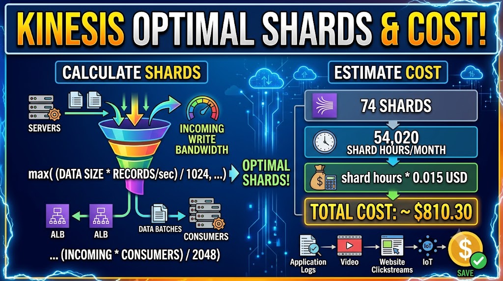 AWS Kinesis optimal shards and cost estimation