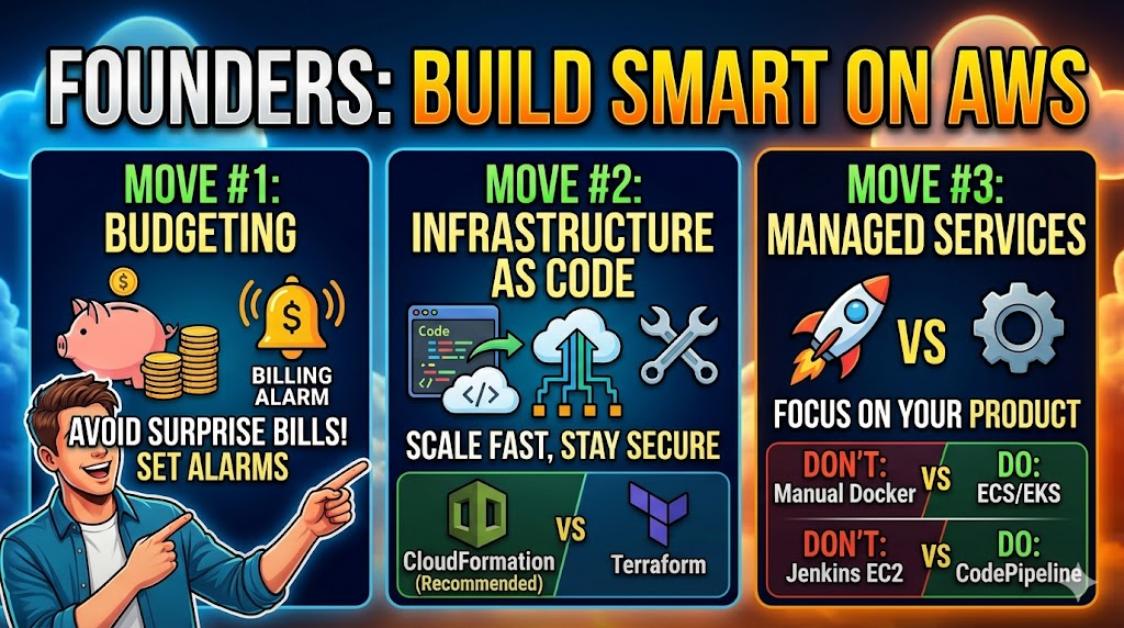 Founders first moves to start building on AWS: situation and solution